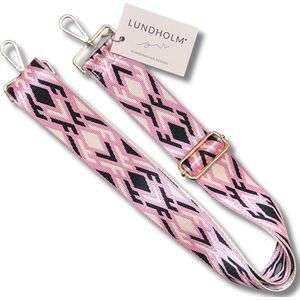 Lundholm luxe tassenriem roze design - hoge kwaliteit extra stevig - Bag strap tassenriem - Tas strap - Tassen hengsel - schouderband voor tas - cadeau voor vriendin | Lundholm Mydland serie