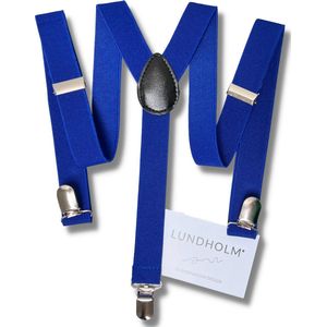 Lundholm Bretels heren dames unisex blauw - blauwe accessoires outfit gender reveal party - stevig en verstelbare bretels | Scandinavisch design - Køge serie