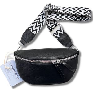 Lundholm heuptasje dames festival zwart - bag strap tassenriem met schouderband voor tas - kado vrouw, cadeau voor vriendin | Scandinavisch design - Styrsö serie