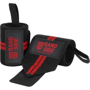 Sandside Wrist Wraps Premium - Crossfit en Ftiness Wrist Wraps - Ondersteuning voor Pols - Wrist Bands voor Krachttraining - Polsbandage - Rood