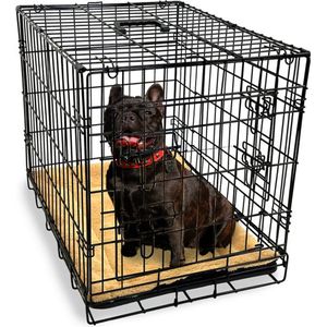 Gopets Hondenbench Opvouwbaar M – Bench – Voor Honden – Incl. Hondenkussen – 2 Deuren – 76 x 48 x 53 cm