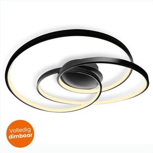 Goliving - Spiraal Plafondlamp - Dimbaar - Zwart - LED Ringen