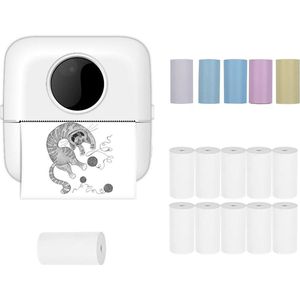 Mini Fotoprinter - Pocketprinter voor Smartphone - Speelgoed Kinderen & Volwassenen - Fotoprinter Cadeau - Reizen - Wit - Draadloos