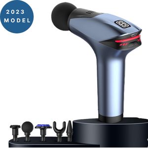 BLOZ® - Massage Gun - Massage Apparaat Fitness - Massage Gun Professioneel - Massage Pistool Relax - Cadeau - Blauw - IJscompres Opzetstuk