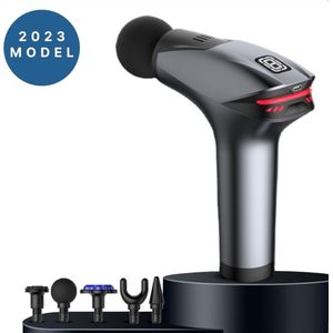 BLOZ® - Massage Gun - Massage Apparaat Fitness - Massage Gun Professioneel - Massage Pistool Relax - Cadeau - Grijs - IJscompres Hulpstuk