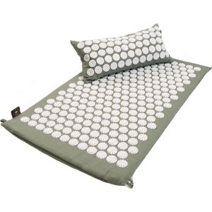 Set spijkermat en spijkerkussen asgroen - Lotus