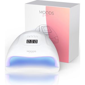 Moods Gellac Professionele Luxe Nagellamp- UV Lamp Gelnagels - Nageldroger - Bedienbaar met Knoppen - Krachtige LED Lamp - Wit