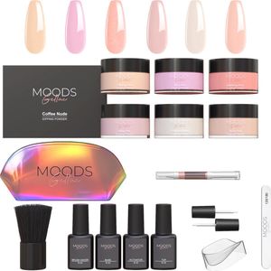 Moods Gellac - Dipping Powder Starters Kit - Pink Nude - 6 Kleuren - Acryl Nagels Starterspakket - Dip Nagels