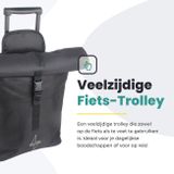 Voltano Fietstrolley Tas - Zwart - Fietstas en Trolley in 1 - 18-28 Liter - Koffer Fietstas - 100% Waterdicht
