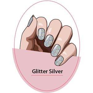 CLIQGLOW - Semi-Cured Nail Wraps - Nagelstickers - Gellak Stickers - Glitter Silver