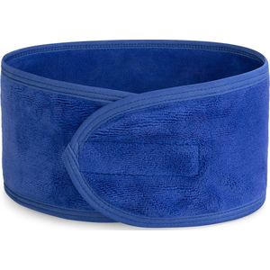 Premium Verstelbaar Badstof Hoofdband - Haarband - Badstoffen Bandeau - Make Up - Schoonheidsspecialist - Professioneel en Thuisgebruik - 2 STUKS - Blauw
