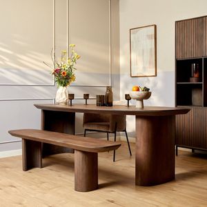 StarFurn - Maré - Eetkamerbank - Walnootkleur - Mangohout - 280cm