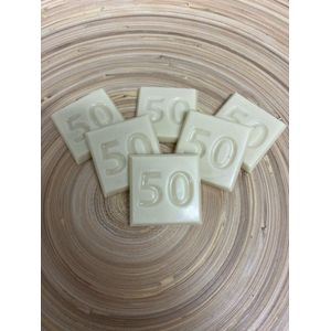 Chocolade cijfer 50 | Getal 50 chocola | Cadeau voor verjaardag of jubileum | Smaak Wit