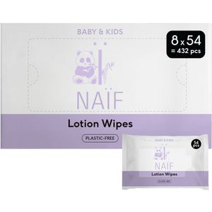 Naïf - Plasticvrije Lotion Billendoekjes - 432 doekjes (8 stuks x 54 doekjes)