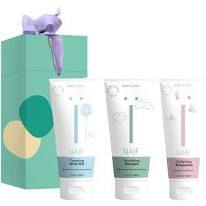 Naif - Verzorgingsset Baby Shower Routine - 3St - Gevoelige Huid - Cadeauset