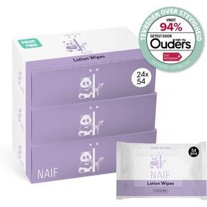 Naïf - Plasticvrije Lotion Billendoekjes - 1296 doekjes (24 stuks x 54 doekjes)