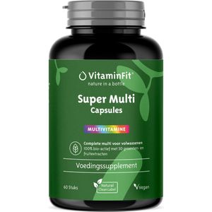 VitaminFit - Bio Multivitamine - Plantaardig - 30 Groenten- en Fruitextracten