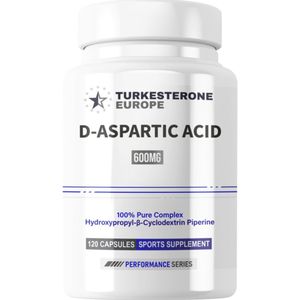 D-AA (D-Aspartic Acid) met HydroPerine™ - 120 Capsules (600mg)
