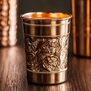 Puur koperen beker met reliëf/embossed – 300 ml (zware uitvoering)