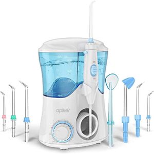 Waterflosser - Flossen - Elektrische monddouche Oral Irrigator met 10 Drukinstellingen - 600 ml Waterreservoir - 8 Verschillende Functionele Sproeiers - Ideale Effectieve Reiniging van de Interdentale ruimtes voor het hele Gezin en op Reis