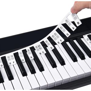 GLODI GOODS® Siliconen piano stickers afneembaar – 88 toetsen – toetsenbord keyboard – leren spelen strip - incl. hersluitbare bewaartas