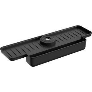 GLODI GOODS® Siliconen kraanmat met sponshouder – kraan afvoermat – gootsteen organizer – afdruipmat – ZWART
