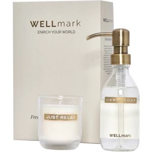 Wellmark - Discover Giftset - Handzeep en Geurkaars - Helder Glas