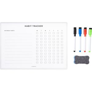 Planbooks - Magnetische Habit Tracker - Whiteboard week tracker - A4 - Inclusief Stiften en Wisser