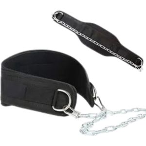 Unscripted Fate - Dipping Belt - 200kg Weight Capacity - Elastic Neoprene - Adjustable Steel Chain - One Size - All Black