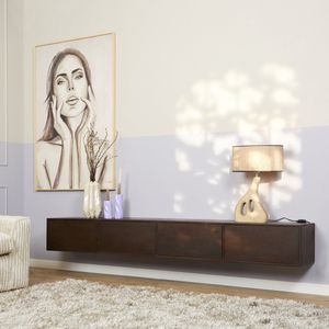Zwevend TV-meubel Vision 240 cm - walnoot