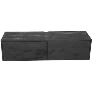 Zwevend tv meubel zwart mangohout 120 cm