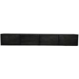 Zwevend Tv Meubel Vision Black - 200 cm - Mangohout - Kast