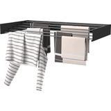 Wasophoogte - Wanddroogrek - Zwart - Aluminium - Inklapbaar - 6 Stangen