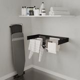 Wasophoogte - Wanddroogrek - Zwart - Aluminium - Inklapbaar - 6 Stangen