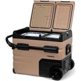 Steamy-E Dual Zone 45 Roller, Elektrische Compressor Koelbox op Wielen, 45 Liter, Zandkleurig, 12V/230V, voor vriezen en koelen van -20 tot +20, ideaal voor op de camping