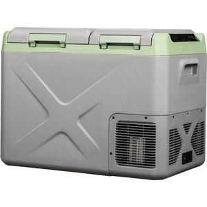 Steamy-E Single Zone Elektrische Compressor Koelbox - Dual Compartment - 32 liter - 12V en 230V - voor auto en camping - Grijs
