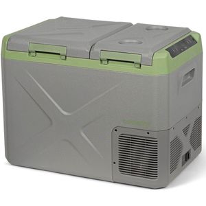 Steamy-E Single Zone 45, Elektrische Compressor Koelbox met twee compartmenten, 32 Liter, Grijs, 12V/230V, voor vriezen en koelen van -20 tot +20, ideaal voor op de camping