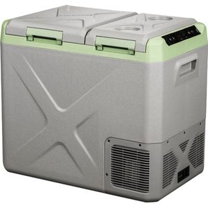 Steamy-E Single Zone Elektrische Compressor Koelbox - Dual Compartment - 40 liter - 12V en 230V - voor auto en camping - Grijs