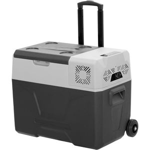 Steamy-E Single Zone Elektrische Compressor Koelbox Op Wielen - 39 liter - 12V en 230V - voor auto en camping - Grijs