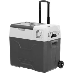 Steamy-E Single Zone Elektrische Compressor Koelbox Op Wielen - 47 liter - 12V en 230V - voor auto en camping - Grijs