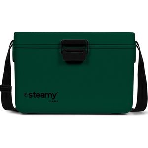 Steamy Classy 12 - Kleine Koelbox incl. divider/ snijplank met Schouderband - 12 Liter - Pine Green