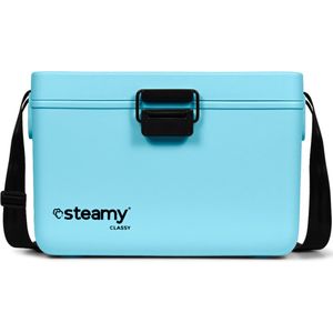 Steamy Classy 12 - Kleine Koelbox incl. divider/ snijplank met Schouderband - 12 Liter - Sky Blue