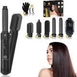Fleau Beauty - PRO Edition - Multistyler - Krulborstel - Airstyler - Zwart - 6 in 1 Set