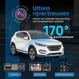 Fleau Tech - Dashcam - 3 in 1 - Voor en Achter Camera - Full HD - 170° Groothoeklens - Inclusief Micro SD-kaart 32 GB