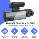 Fleau Tech - Dashcam - Voor en Achter Camera - Full HD - 170° Groothoeklens - Met Micro SD-kaart 32 GB