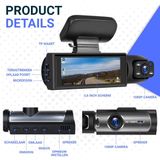 Fleau Tech - Dashcam - Voor en Achter Camera - Full HD - 170° Groothoeklens - Met Micro SD-kaart 32 GB