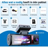 Fleau Tech - 4K Dashcam - 2025 Model - Voor en Achtercamera - WIFI - G-sensor - Parkeermodus - Loop Recording - SD-kaart 32 GB