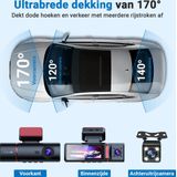 Fleau Tech - 4K Dashcam - 2025 Model - Voor en Achtercamera - WIFI - G-sensor - Parkeermodus - Loop Recording - SD-kaart 32 GB