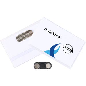 Smeba - Naambadge Magneet - 57x90 mm - 12 stuks - Naamkaartjes - Badge