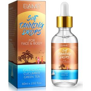 Elaimei Tanning Drops 60 ml - Magic Tan Drops - Zelfbruiner Gezicht en Lichaam - Self Tan Drops - Zelfbruiners Body Lotion - Tan Luxe The Face - Tan Drops Legs - Tan Serum